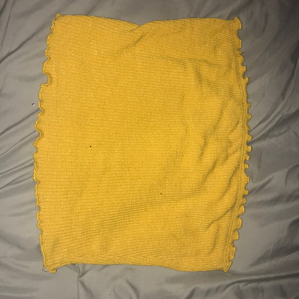 Yellow ruffles tube top